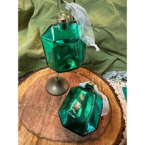 2 Dillards Trimsetter Christmas Maximus Collection Mercury Glass Jewel Ornament